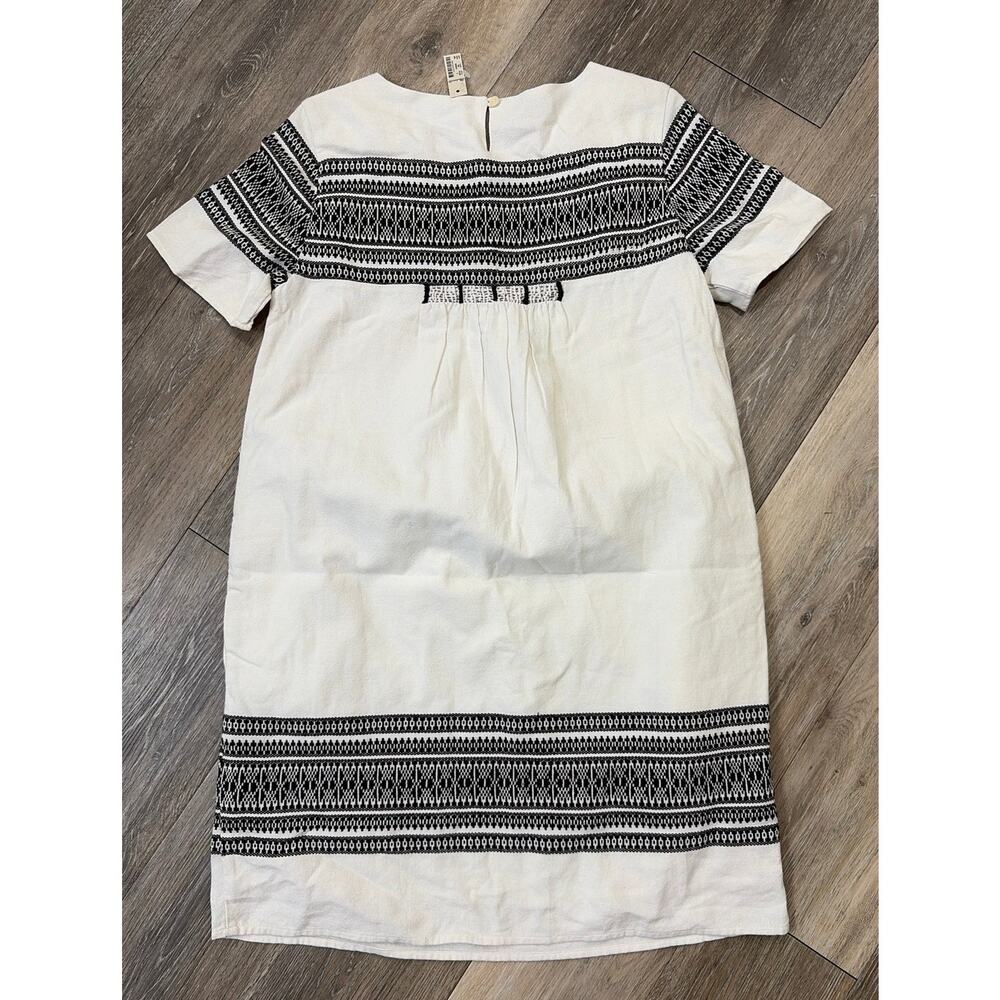 Madewell Cabana Jacquard Shift Dress Womens Small NWT Ivory Black MSRP $158 - Picture 2 of 8